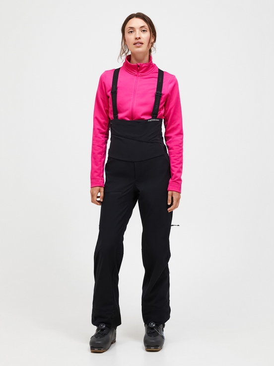 Black Women Peak Performance Stretch Softshell Bib Pants | US-IDFLA7185