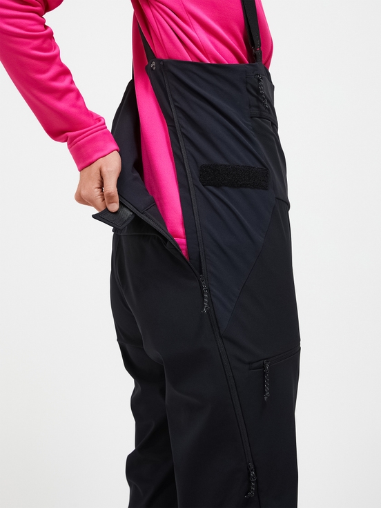 Black Women Peak Performance Stretch Softshell Bib Pants | US-IDFLA7185