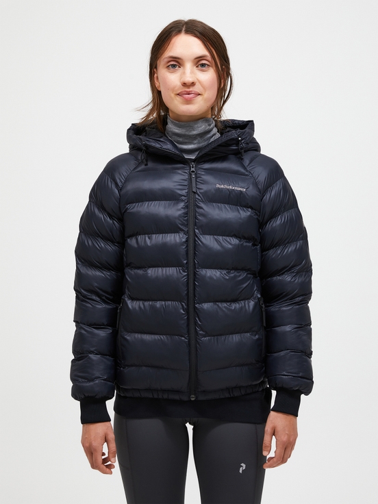 Black Women Peak Performance Tomic Insulated Hood Winter Jacket | US-JYAIR8025