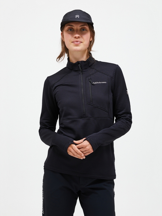 Black Women Peak Performance Trail Polartec® Power Grid™ Half Zip Fleece | US-NEKQP5248