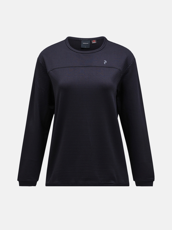 Black Women Peak Performance Trail Polartec® Power Grid™ Crew Fleece | US-RVIGX7326