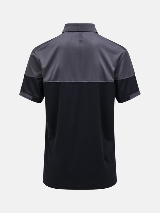 Black / Dark Grey Men Peak Performance Player Block Polo Shirts | US-KFGEM6328