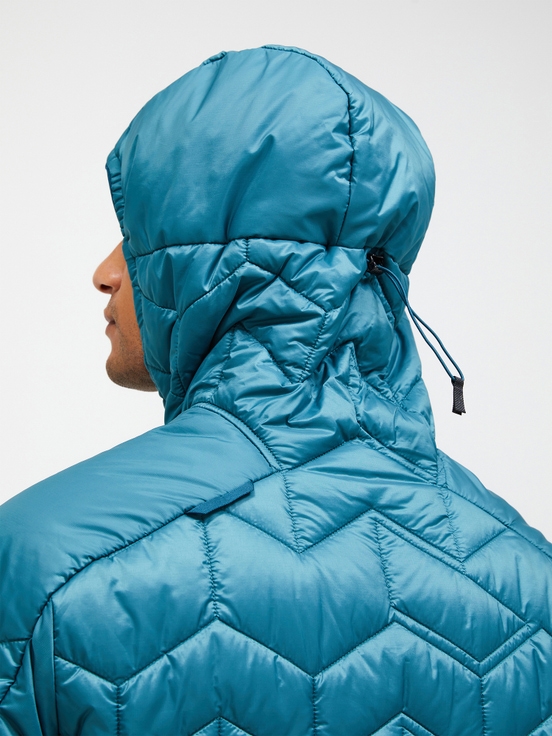 Blue Men Peak Performance Elevate Hood Down Jacket | US-BTPGI0824