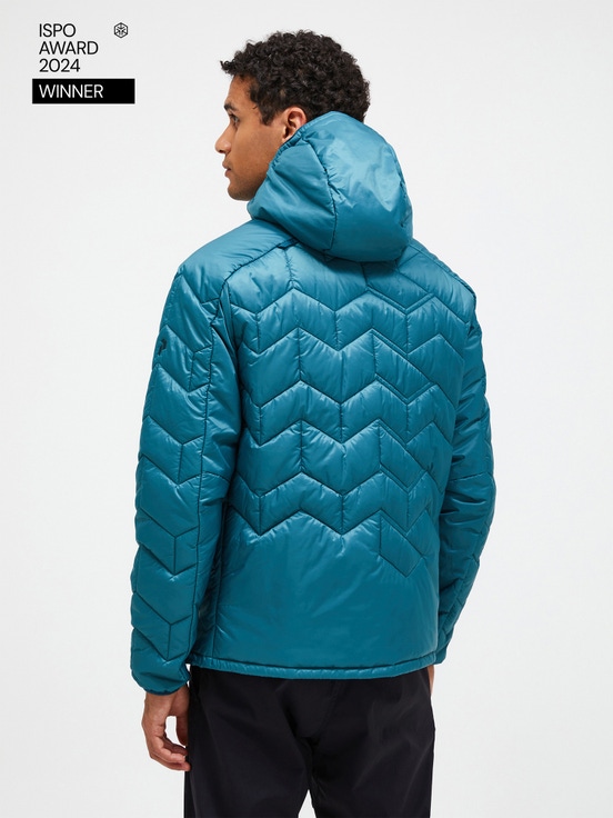 Blue Men Peak Performance Elevate Hood Down Jacket | US-BTPGI0824