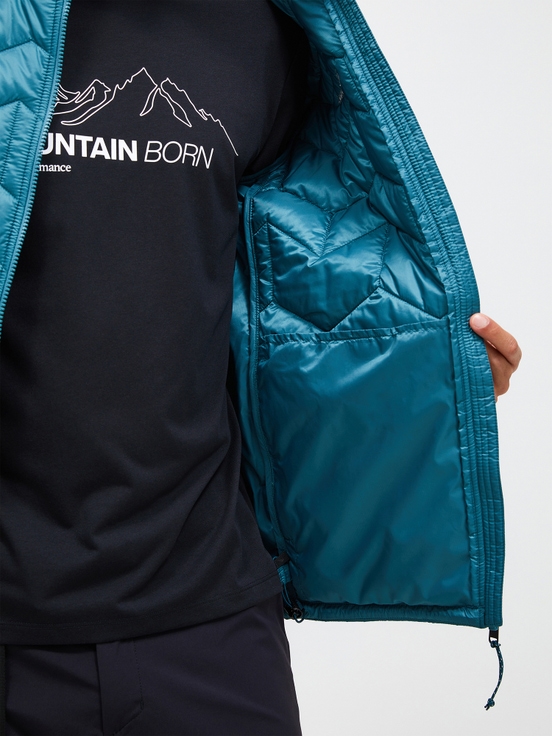 Blue Men Peak Performance Elevate Hood Down Jacket | US-BTPGI0824