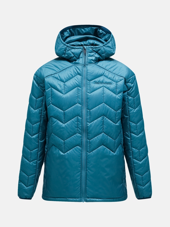 Blue Men Peak Performance Elevate Hood Down Jacket | US-BTPGI0824