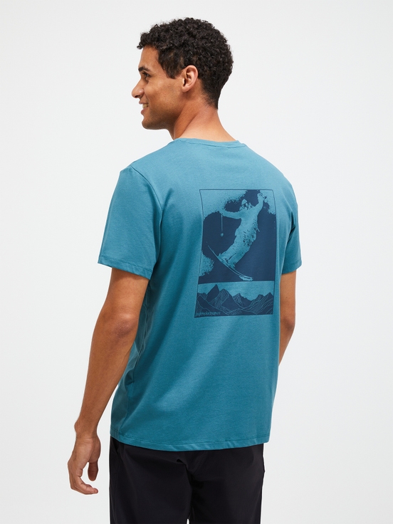 Blue Men Peak Performance Explore Graphic T-shirt | US-OVAGQ1382