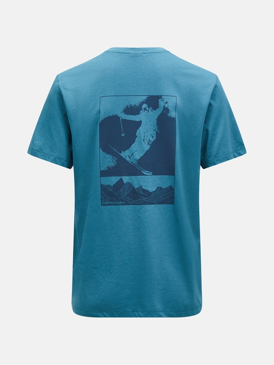 Blue Men Peak Performance Explore Graphic T-shirt | US-OVAGQ1382