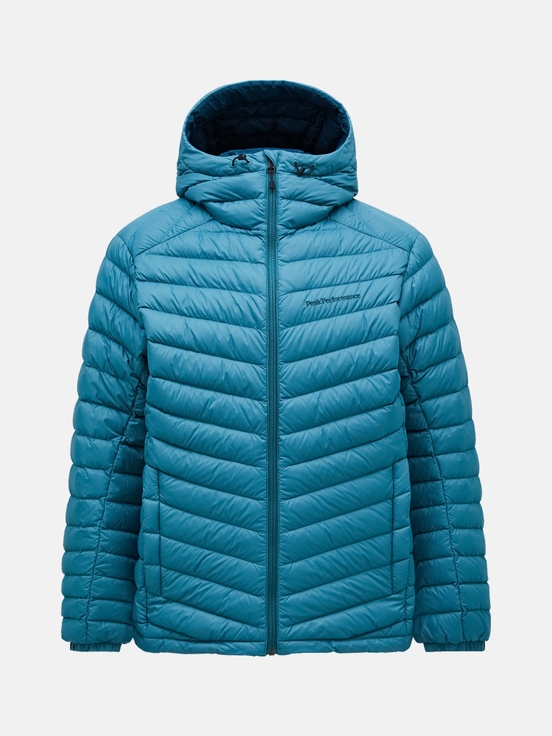 Blue Men Peak Performance Frost Hood Down Jacket | US-BPEHN7216