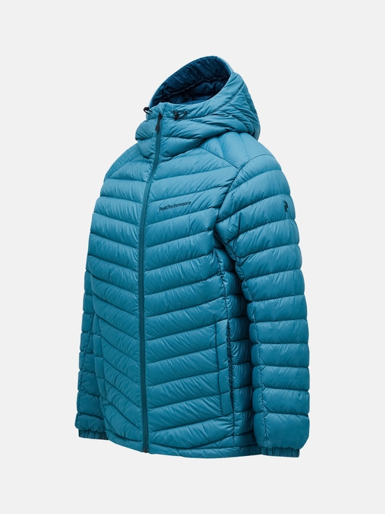 Blue Men Peak Performance Frost Hood Down Jacket | US-BPEHN7216