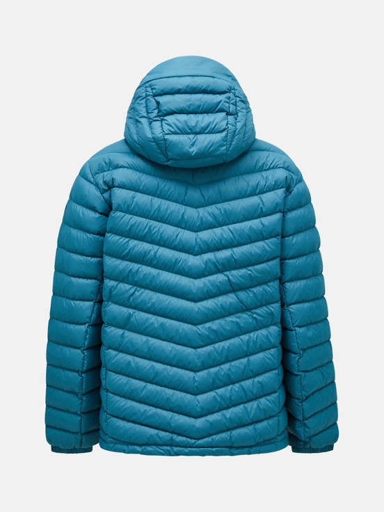 Blue Men Peak Performance Frost Hood Down Jacket | US-BPEHN7216