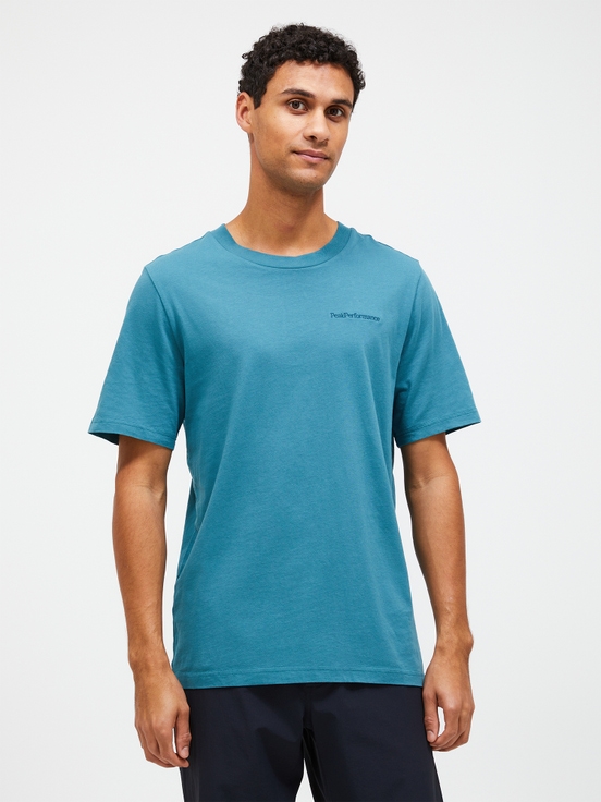 Blue Men Peak Performance Original Small Logo T-shirt | US-ECFGW8127