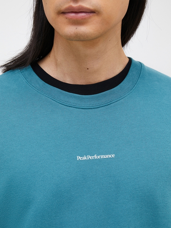 Blue Men Peak Performance Original Terry Crew Sweatshirt | US-VSQXO7849