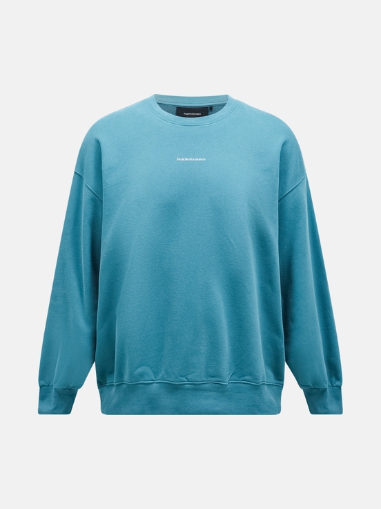 Blue Men Peak Performance Original Terry Crew Sweatshirt | US-VSQXO7849