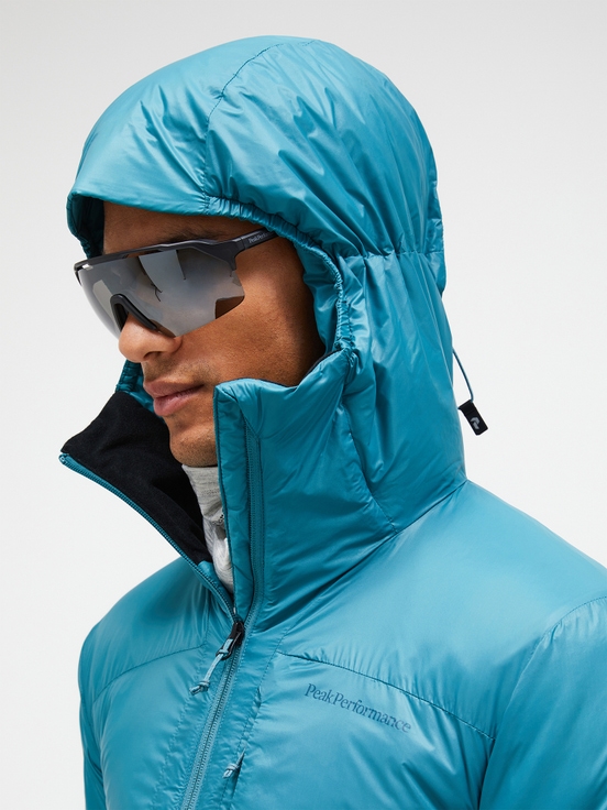 Blue Men Peak Performance Radiance Hood Winter Jacket | US-IQMPT7238