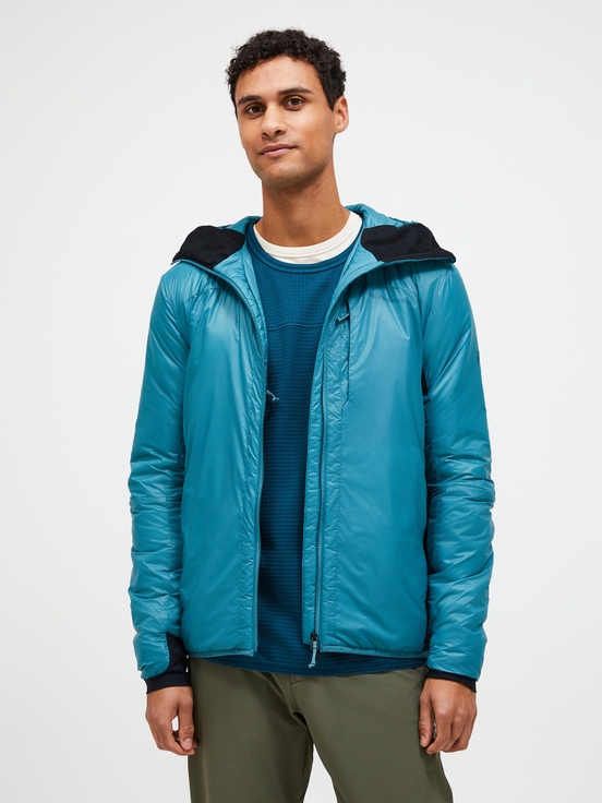 Blue Men Peak Performance Radiance Hood Winter Jacket | US-IQMPT7238