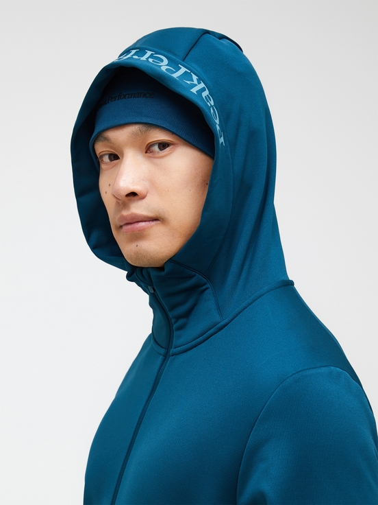 Blue Men Peak Performance Rider Tech Zip Hood Midlayers | US-LVMDO1520