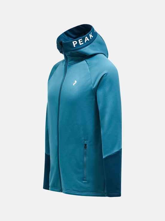 Blue Men Peak Performance Rider Zip Hood Midlayers | US-JMWNY3265