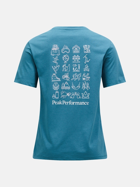 Blue Women Peak Performance Explore Graphic T-shirt | US-KADPM1804