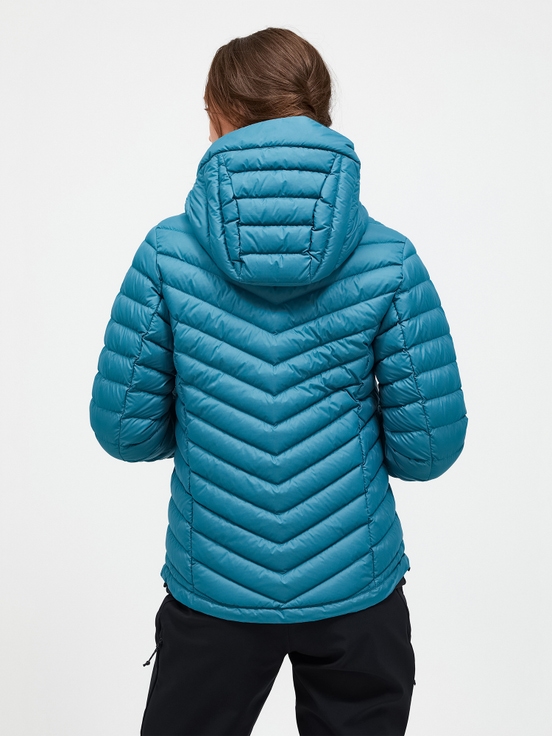 Blue Women Peak Performance Frost Hood Down Jacket | US-XKZRB2761