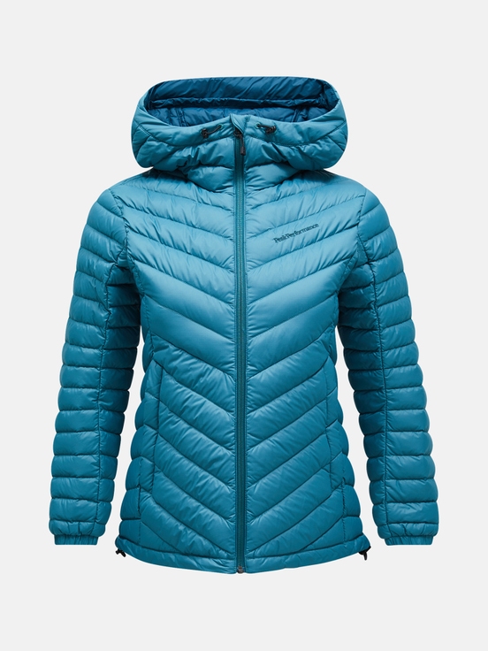 Blue Women Peak Performance Frost Hood Down Jacket | US-XKZRB2761