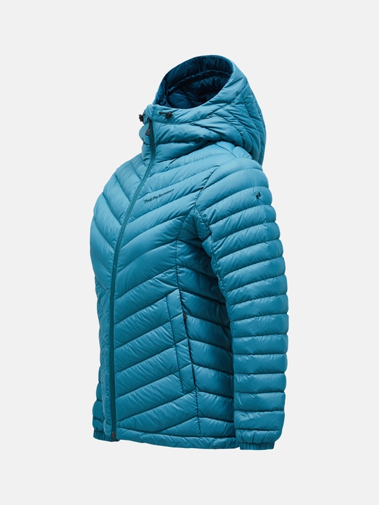 Blue Women Peak Performance Frost Hood Down Jacket | US-XKZRB2761