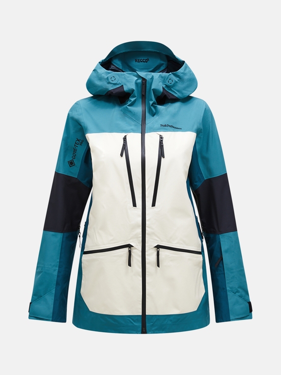 Blue / Cream Women Peak Performance Vertical Gore-tex Pro 3l Shell Ski Jacket | US-DMJGY9354