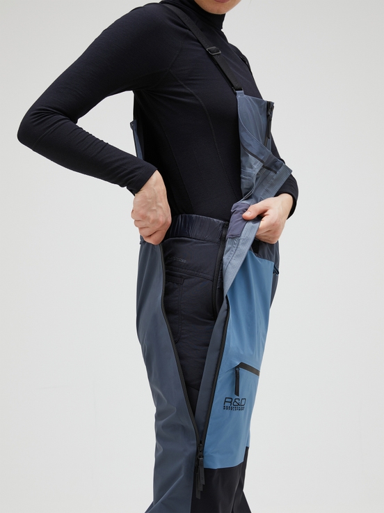 Blue / Dark Blue Women Peak Performance Vertical Gore-tex Pro 3l Shell Bib Pants | US-GLQDJ9825