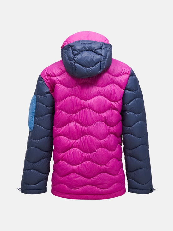 Blue / Pink Men Peak Performance Helium Utility Flo Limited Hood Down Jacket | US-AJMZG4756