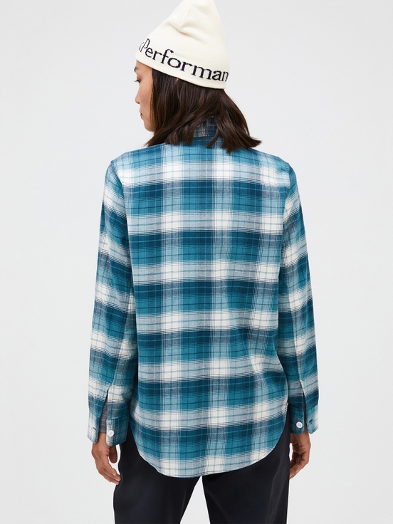 Blue / White Women Peak Performance Cotton Flannel Shirts | US-OMFBV0956