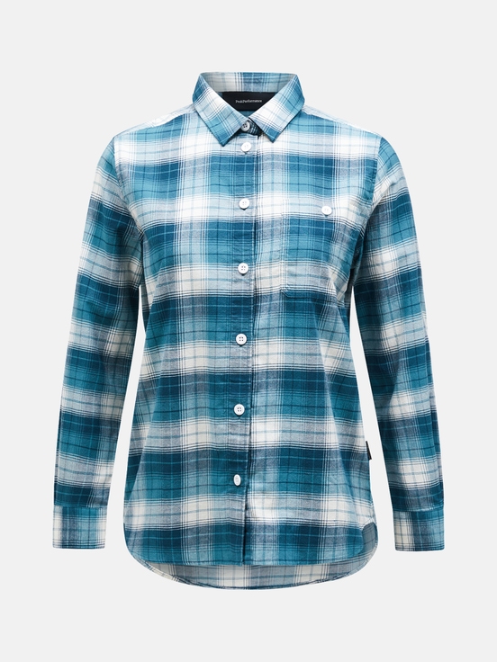 Blue / White Women Peak Performance Cotton Flannel Shirts | US-OMFBV0956