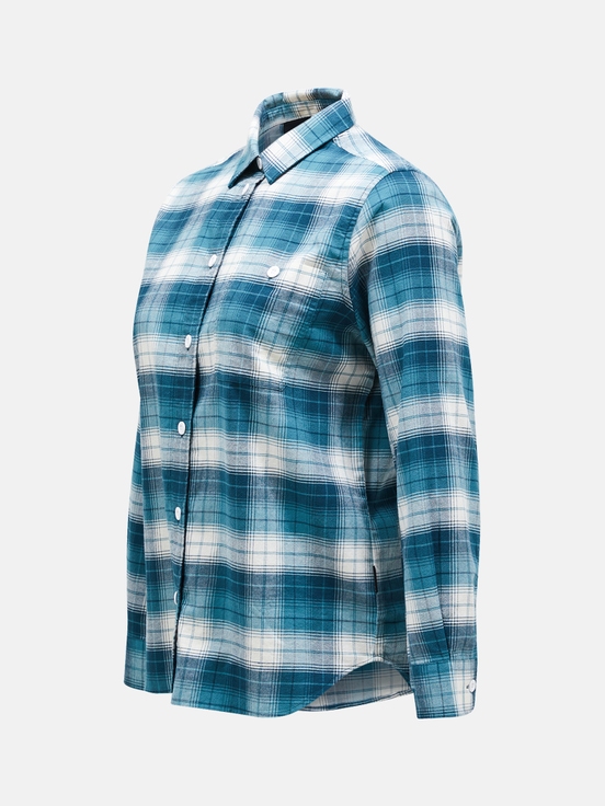 Blue / White Women Peak Performance Cotton Flannel Shirts | US-OMFBV0956