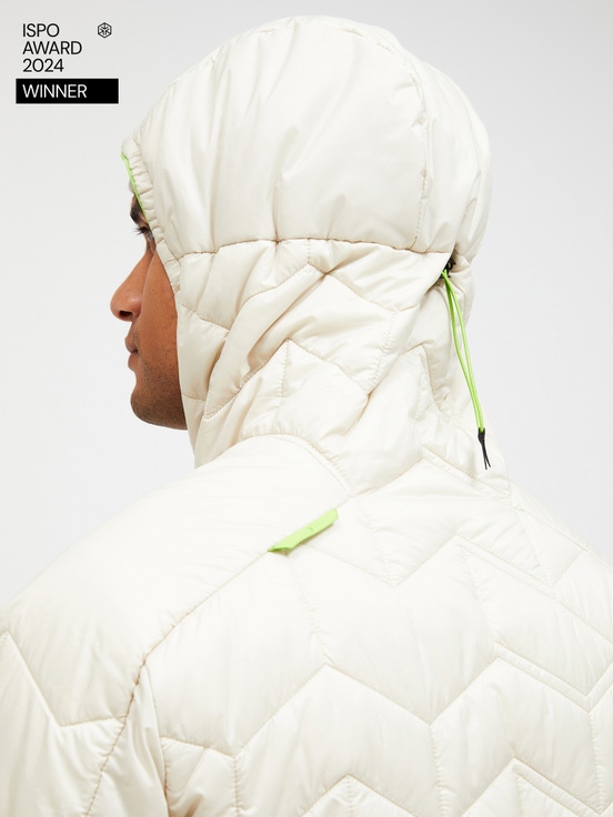 Cream Men Peak Performance Elevate Hood Down Jacket | US-BNKHF8613