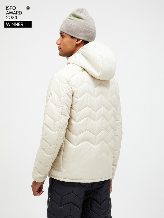 Cream Men Peak Performance Elevate Hood Down Jacket | US-BNKHF8613