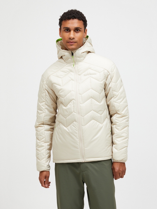 Cream Men Peak Performance Elevate Hood Down Jacket | US-BNKHF8613