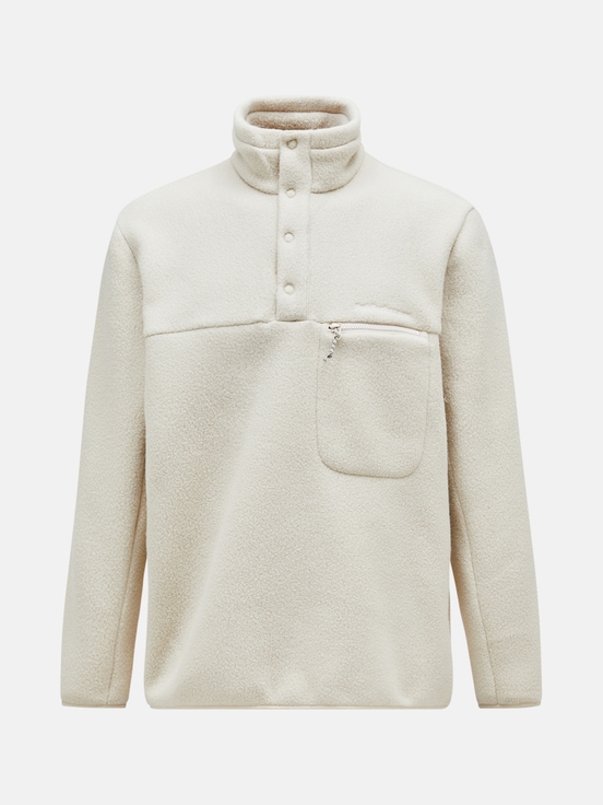 Cream Men Peak Performance Fleece Snap T-neck Sweater | US-AJUSK9816