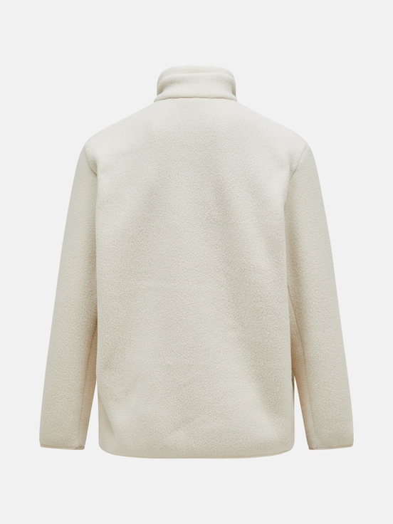 Cream Men Peak Performance Fleece Snap T-neck Sweater | US-AJUSK9816