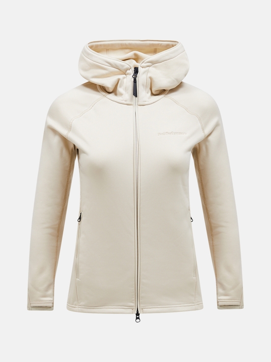 Cream Women Peak Performance Chill Light Zip Hood Midlayers | US-RAWIJ8149