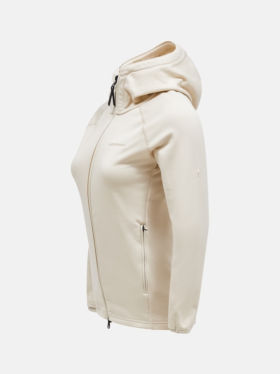 Cream Women Peak Performance Chill Light Zip Hood Midlayers | US-RAWIJ8149