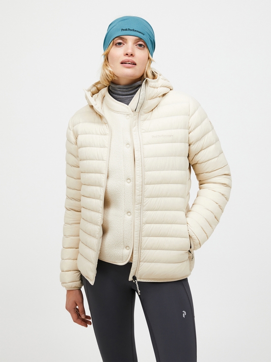 Cream Women Peak Performance Down Liner Hood Down Jacket | US-GCKFV2807