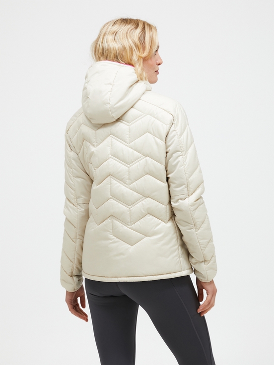 Cream Women Peak Performance Elevate Hood Winter Jacket | US-QDAOU8176