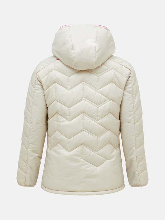 Cream Women Peak Performance Elevate Hood Winter Jacket | US-QDAOU8176