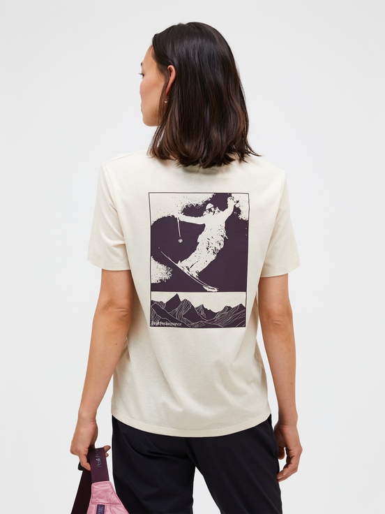 Cream Women Peak Performance Explore Graphic T-shirt | US-SCXYW1640