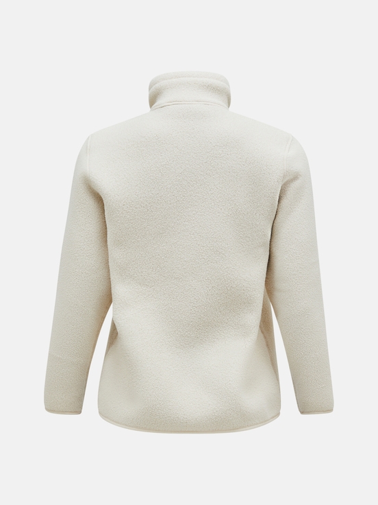 Cream Women Peak Performance Fleece Snap T-neck Sweater | US-QVOHT9021