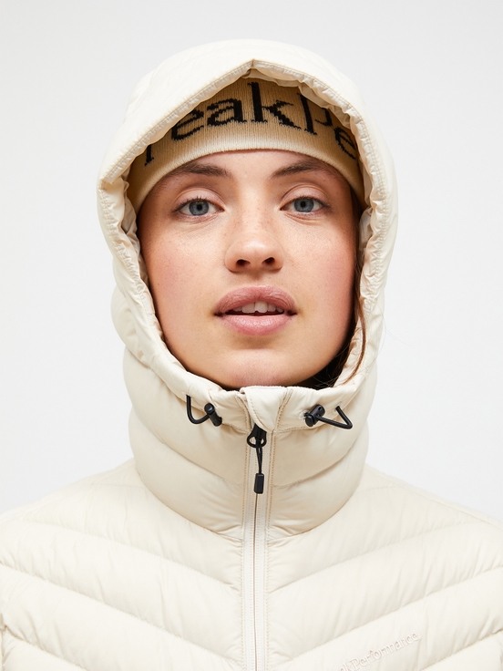 Cream Women Peak Performance Frost Hood Down Jacket | US-VGPCE9763