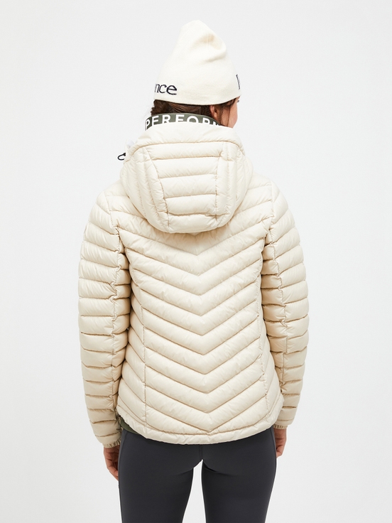 Cream Women Peak Performance Frost Hood Down Jacket | US-VGPCE9763