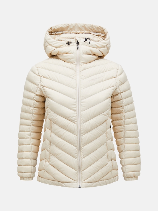 Cream Women Peak Performance Frost Hood Down Jacket | US-VGPCE9763