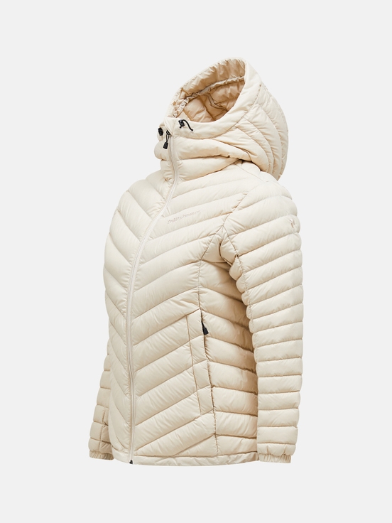 Cream Women Peak Performance Frost Hood Down Jacket | US-VGPCE9763