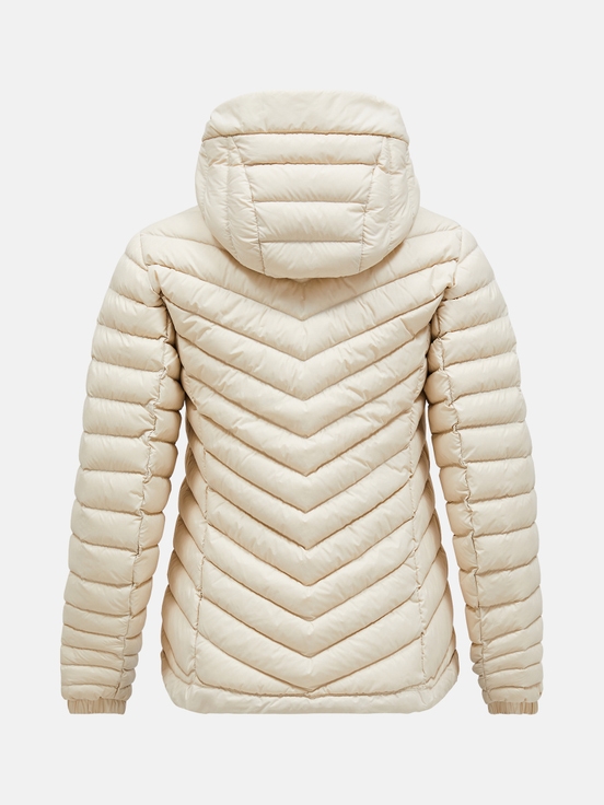 Cream Women Peak Performance Frost Hood Down Jacket | US-VGPCE9763