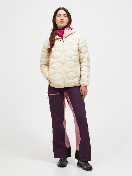 Cream Women Peak Performance Helium Hood Down Jacket | US-LOKXI5874